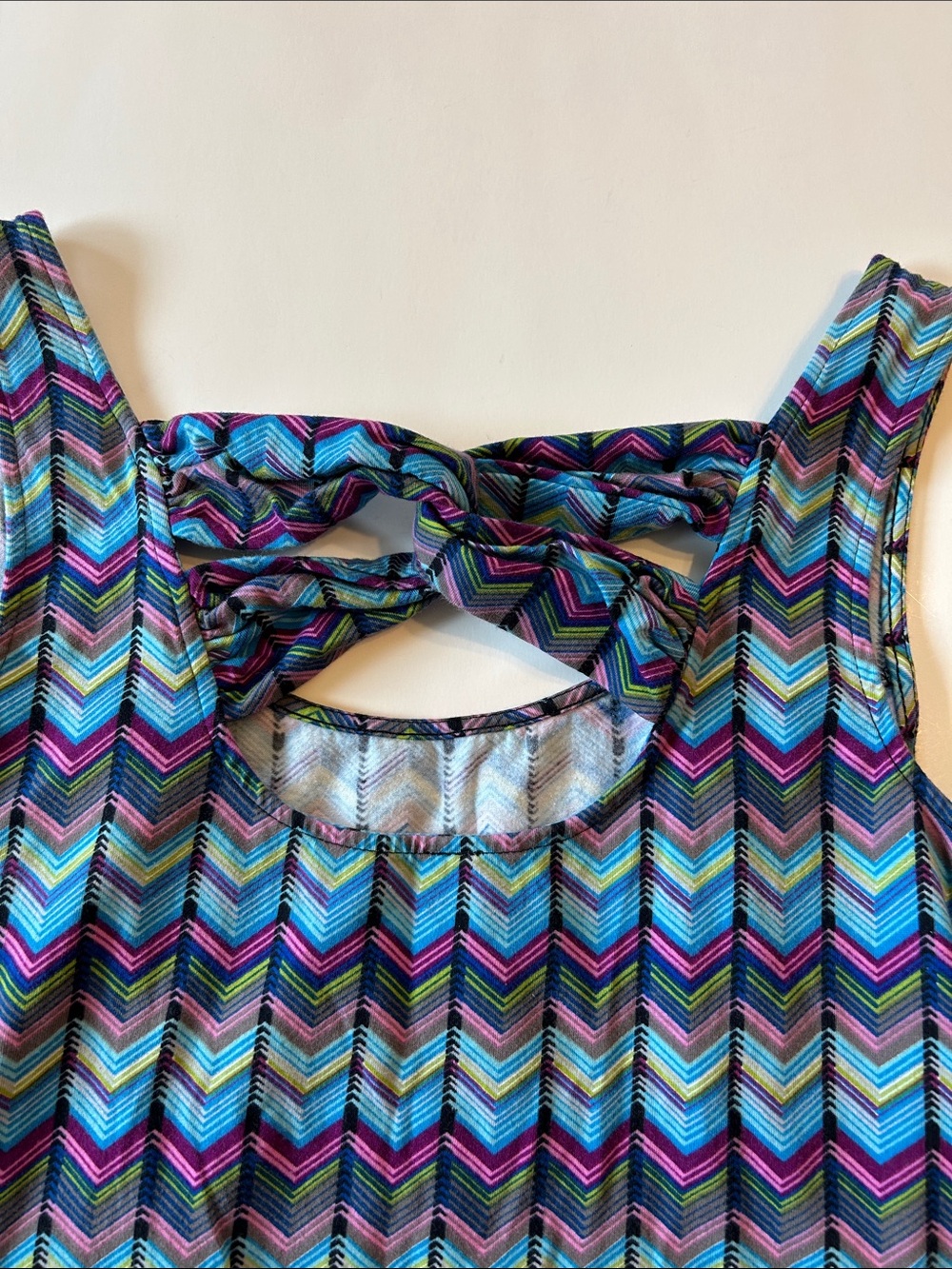 Women’s Multicolor Chevron Tank Top - Sleeveless Casual - Picture 3 of 5